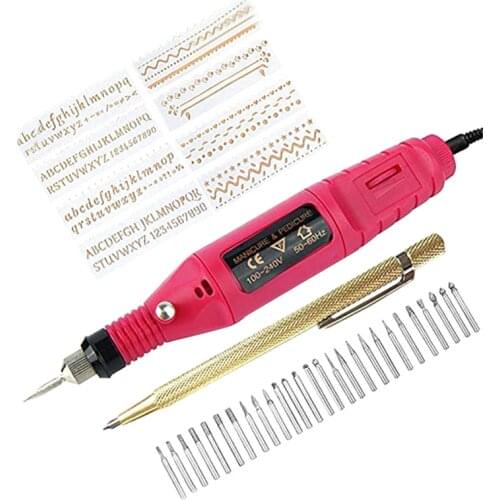 GTBL Electric Micro-Engraver Pen Mini Diy Engraving Tool Kit For Metal Glass Ceramic Plastic Wood Jewelry With Scriber Etcher 30