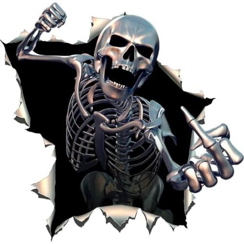 Personality Angry Skeleton Skull Reflective Scratch Funny Auto Decals Car Sticker Car Decorative KK Vinyl Apply To Car Window