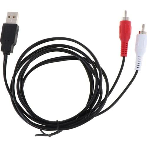 Dual RCA Male To USB Male A Composite Adapter Audio Video Data Extension Cable