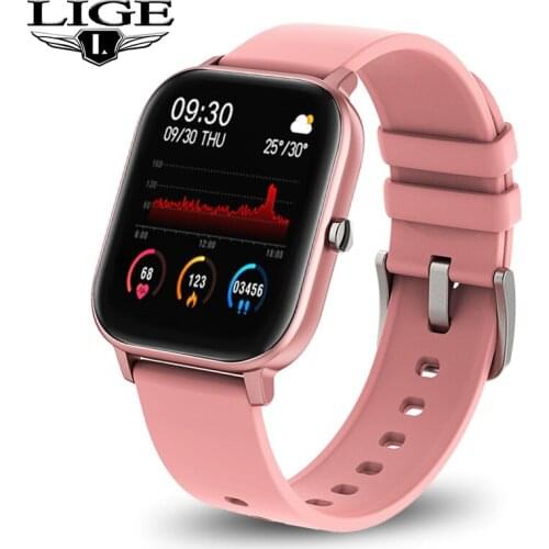 LIGE Fashion P8 Smart Watch Women Sports IP67 Waterproof Watch Heart Rate Blood Pressure Monitoring Smartwatch for iOS Android