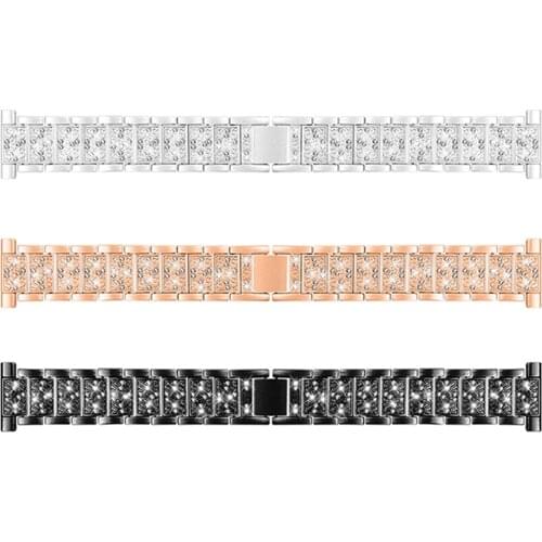 Fashion Stainless Steel Band Strap For Huami Huawei Watch Shiny Rhinestone Steel Women Elegant Bracelet Wrist Band 20mm/22mm