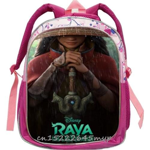 Boys Girl Raya and The Last Dragon New Childrens Primary School Schoolbag Polyester Child Backpack Fashion Lightening Backpack
