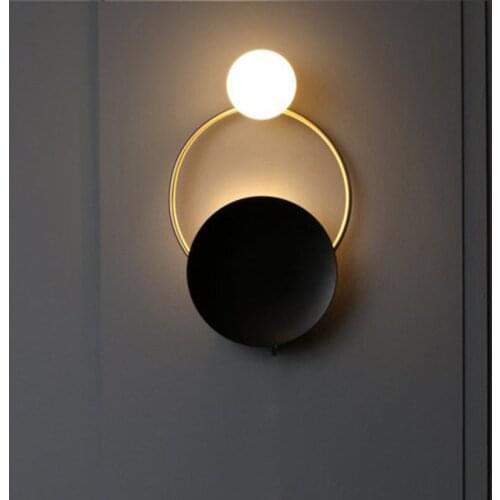 Postmodern creative hardware living room wall light art bedside bedroom designer model room wall lamp