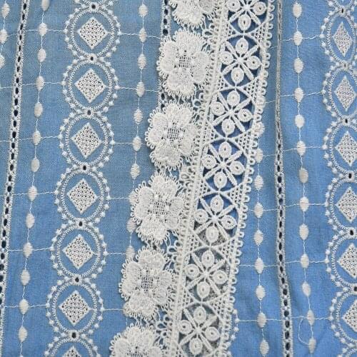 2021 Spring Summer 100% Cotton Women Short Skirt Mini Skirt Denim Stitching Lace Loose Casual Skirt for Holiday