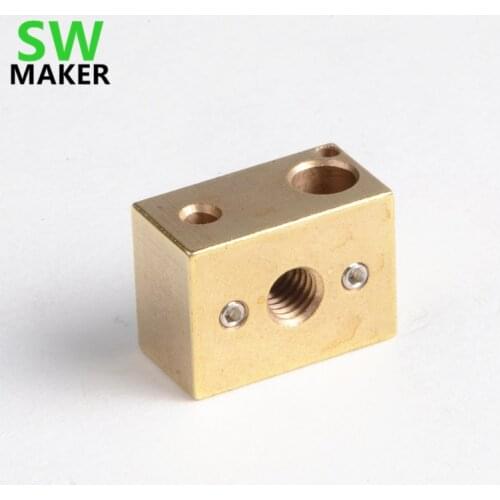 1pcs V6 hotend brass heating block 22x16x11.5mm high temperature heater block PT100 type for 3D printer parts