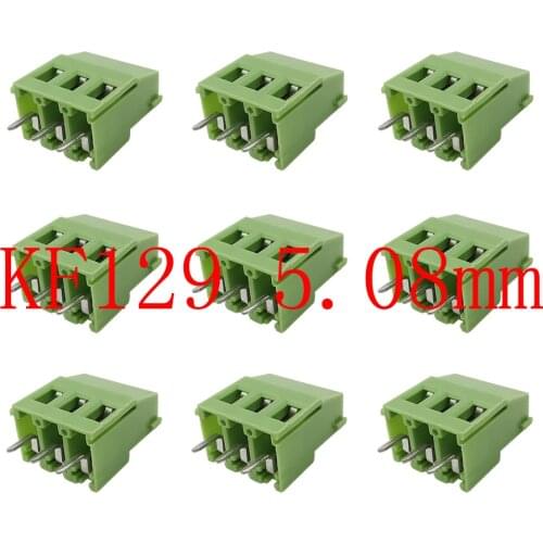 10Pcs 0.2 Inch/5.08mm Pitch KF129 3 Pin PCB Screw Terminal Blocks Connector Straight Needle Can be Spliced Terminals