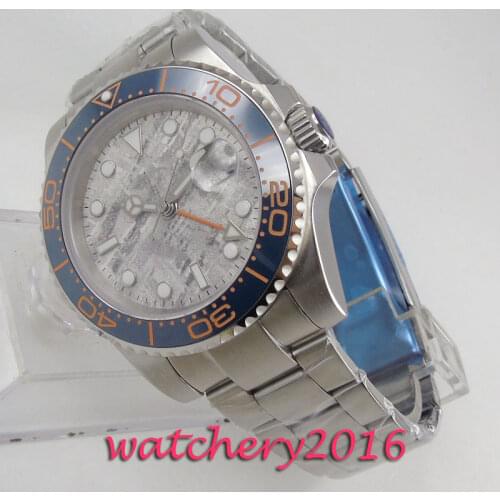 40mm BLIGER sterile gray dial GMT date sapphire glass automatic mens watch