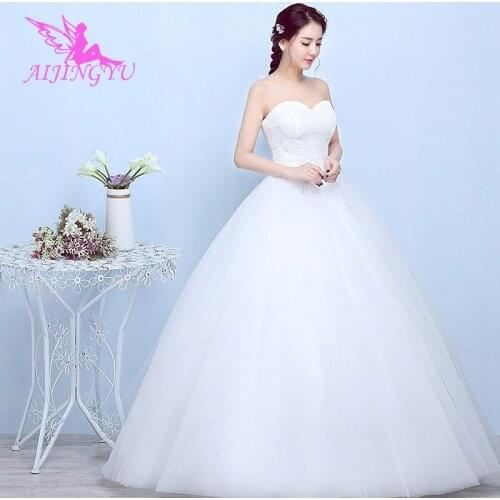 AIJINGYU 2021 communion new hot selling cheap ball gown lace up back formal bride dresses wedding dress FU221