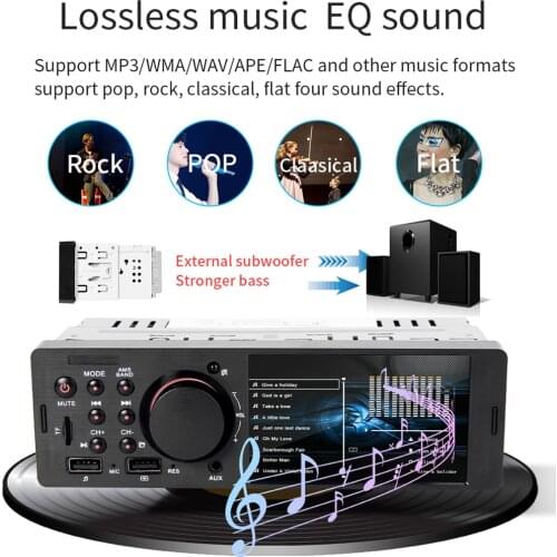 7805 1Din 4 Inch Car Stereo MP5 Video Player FM Radio BT4.0 USB Charging