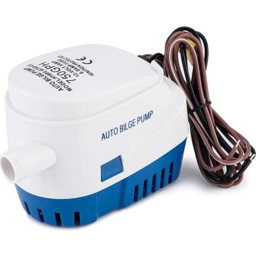 Automatic Submersible Small Boat Bilge Pump 12V 750Gph Auto and Float Switch 3/4 Inch (19mm) Outlet Dia, Bilge Pumps