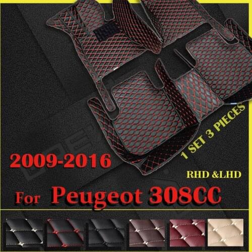 Car floor mats for Peugeot 308CC 2009 2010 2011 2012 2013 2014 2015 2016 Custom auto foot Pads