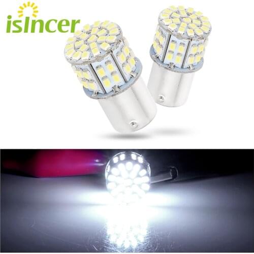 2 pieces Car LED P21W 1156 BA15S White DRL Reverse Light Turn Tail Lights Bulbs 50W 12V Turn Signal Lamp