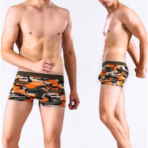 Men Boxers 4Pcs Fashion Men Camouflage Cotton Shorts Boxers Seamless Breathable Underwear Mens Underwears 2021