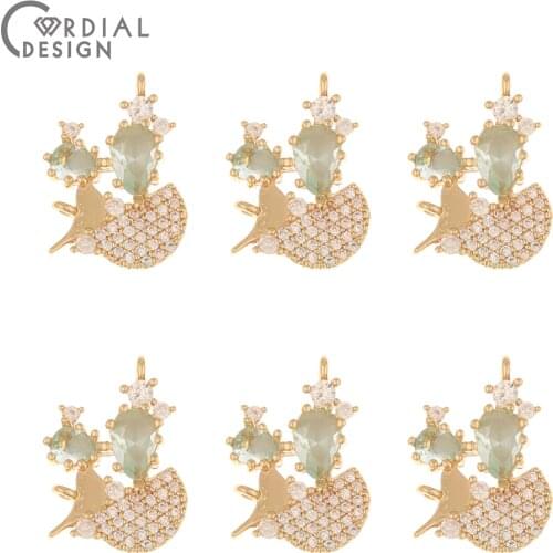 Cordial Design 30Pcs 12*16MM Earrings Accessories/Hand Made/DIY Pendant/Jewelry Findings & Components/CZ Charms/Earring Making