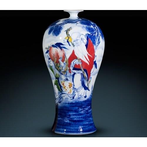 Jingdezhen Ceramic Vase Living Room Decorated Blue And White Porcelain Antique Chinese Hand-painted collection porcelain vase