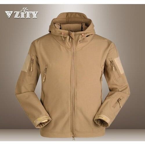 ZITY Shark Skin Soft Shell Jacket Large Size Tactical Army Fan Windbreaker Windproof Outdoor Mountaineering Suit Detachable
