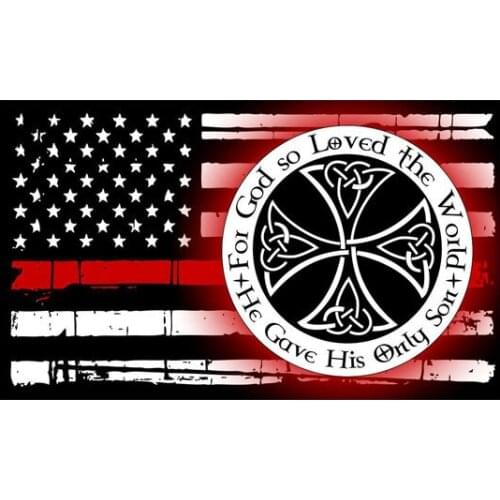 Hot Cover Scratches Car-Stickers God So Loved The World Firefighter Flag for Bumper S Vinyl Decal Auto Exterior 13*8cm