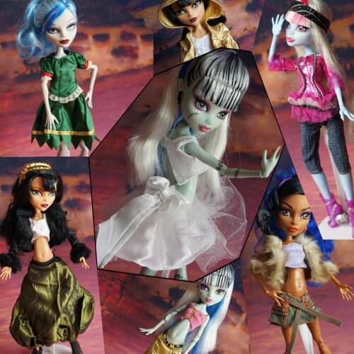 HOT SALE For Monster High Dolls 30Items= Dresses + Shoes + Bags + Hanger Original Clothing Suits Fashion Doll Set Big Promotion