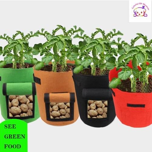 3 size Plant Grow Bags home garden Potato pot greenhouse Vegetable Growing Bags Moisturizing jardin Vertical Garden Bag tools