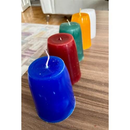 Set of 5 Chocolate Scented Cylinder 9 cm Candle, cylinder Billet Candle