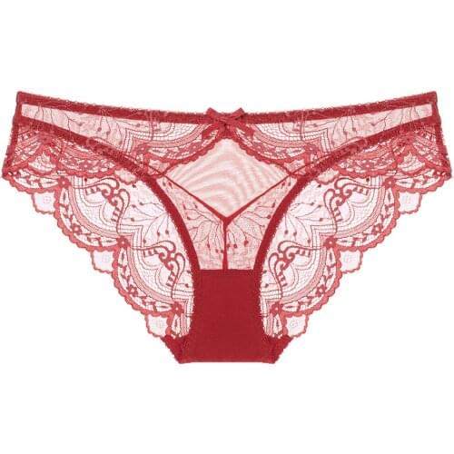 Womens Underwear Panties Ladies Female Hollow Out Lace Briefs Lingerie Women Low Waist Lingerie Cotton Crotch Size XXL