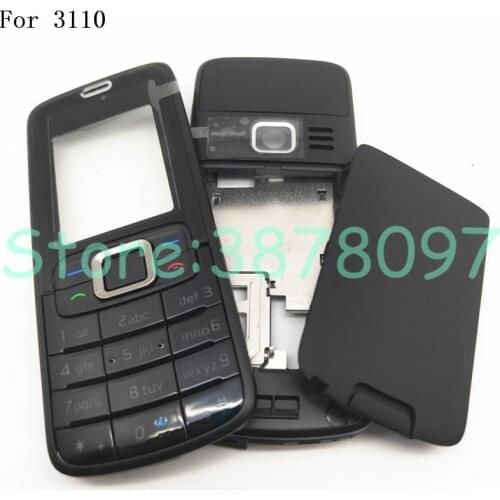 Original For Nokia 3110 3110C Housing Front Faceplate Frame Cover Case+Back Cover/ Battery Door Cover+Keypad+Logo
