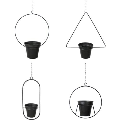 Hanging Planter Metal Storage Rack Hanging Basket Durable Flower Pot Holder With Chain Wall Hanging Decorative Plant Basket