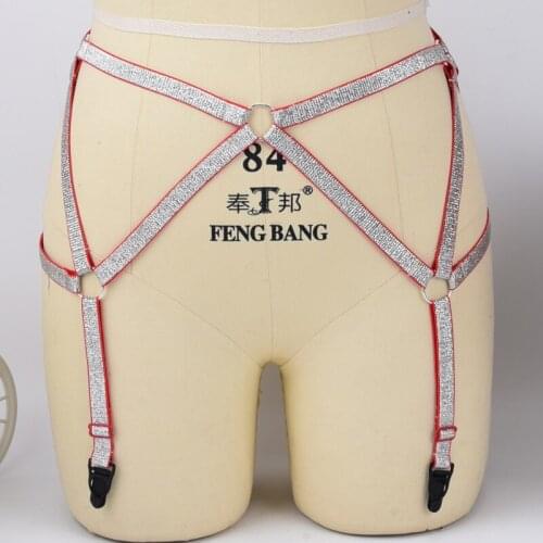 Rave Wedding Bridal Leg Garter Body Harness Pastel Goth Pole Dance Bondage Harness Garter Belt Fetish Wear Stocking Belt