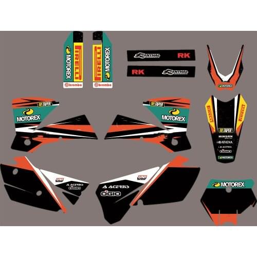 Full set of Stickers Kits Free Customized Numbers Name Graphics Decals For KTM SX 2003 2004 125 250 450 525 For KTM 2004 SX 2003