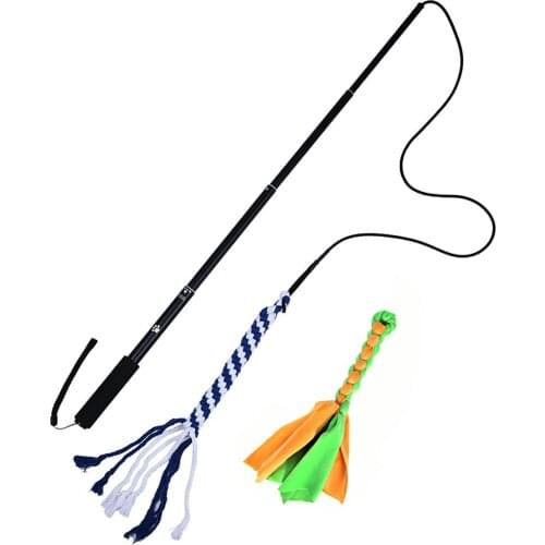 Teaser Lure Stick Dog Flirt Pole Pet Training Outdoor Exerciser Interactive Toys Chasing Tail Portable Funny Non Slip Extendable
