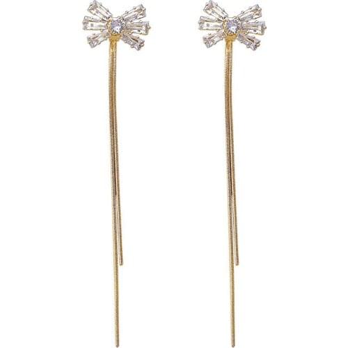 Silver Needle Leaves Earring Shine Colorful Delicate Micro Inlaid Cubic Zircon Earrings Female Wedding Jewelry Pendant