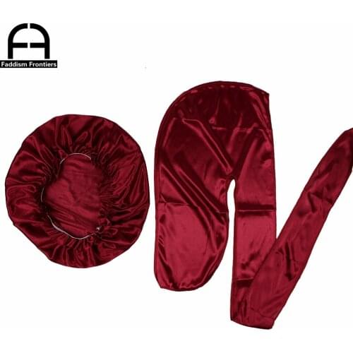 Unisex Men Silk Durag Match Silky Bonnet for Women Silky Durags Bandanas for Men Turban Hat Long Tail Do Durag Waves Cap