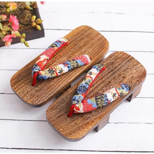 Men Japanese Traditional Clogs Geta Wooden Shoes Samurai Flip Flops Outdoor Slippers Summer Beach Anime Cosplay Sandals