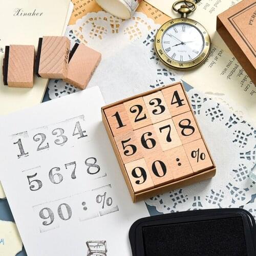 Vintage Handwriting month week number decoration stamp wooden rubber stamps for scrapbooking stationery DIY craft standard stamp