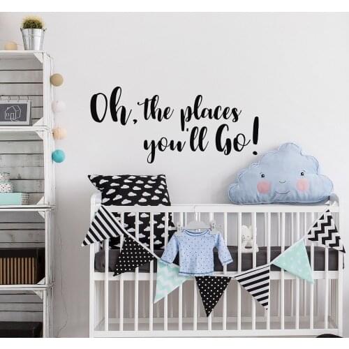 YOYOYU Kids Nursery Wall Decal Quote Oh The Places Decoration Accessories Baby Kids PVC Adhesive Vinyl Stickers Art Mural SYY164