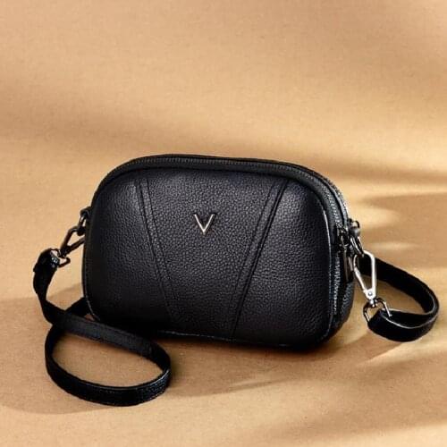 Womens bag 2021 new fashion cross-slung leather small bag womens head layer cowhide all-match fashion one-shoulder shell bag