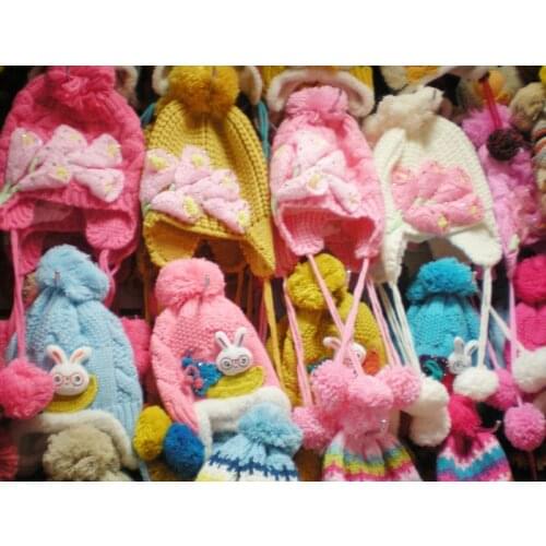 2015 winter girls rithinstone Crochet Hat Handmade Beanie Knitted hat 20pcs/lot #3311