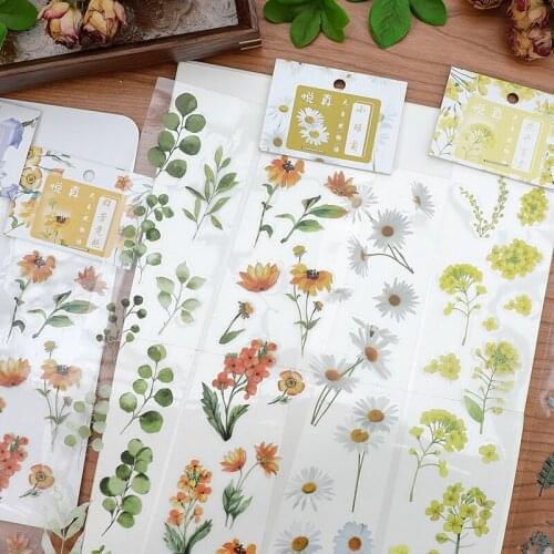 1sheets Sticker Set Plant Series Diy Cute Stickers Ins Style Scrapbooking School Suppliers Stationery Art Supplies
