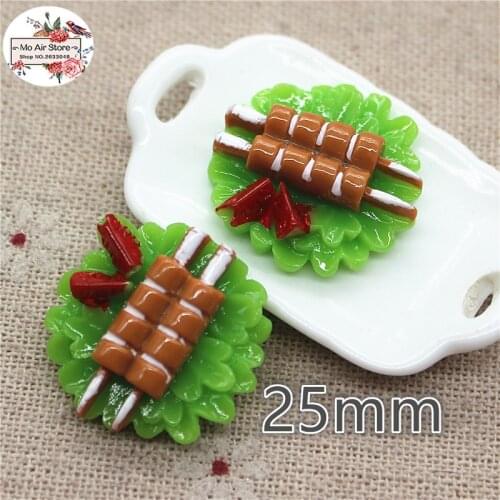 10PCS 25mm Resin kebab Flatback Cabochon Miniature Food Decoration Charm Craft