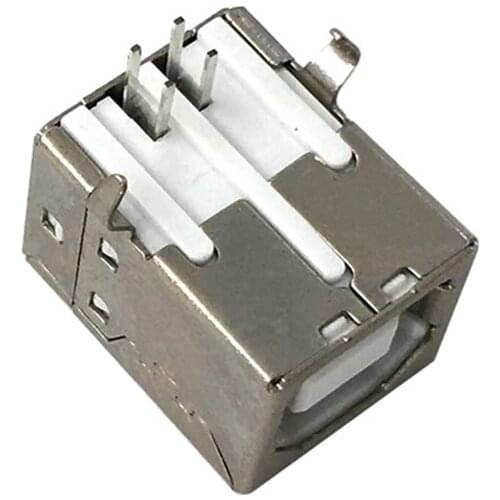 10pcs Side port USB B Type Female Socket Connector emale 90 degree bend pin female for Printer Data Interface