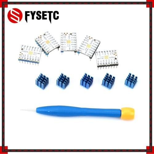 10pcs Super Silent TMC2208 V1.2 Stepstick Stepper Motor Driver Module + Heat Sink For 3D Printing Motherboard Aim VS TMC2100