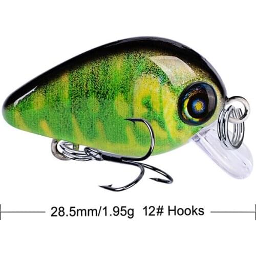 3D Eyes Anti-Corrosion Bionic Freshwater Plastic Fishing Bait 28.5mm/2g Artificial Crank High Quality Fishing Lure Hard Bait