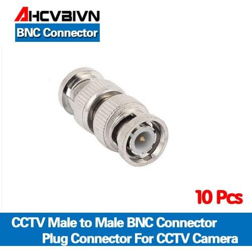 AHCVBIVN 10pcs/lot CCTV Accessories BNC Male to Male CCTV Security Coax Coupler Video BNC Connector Adapter RF Convertor
