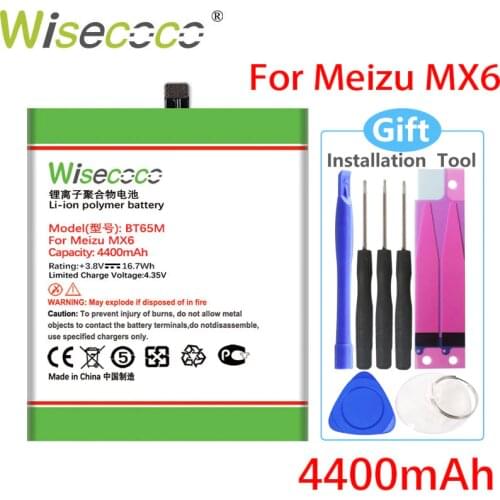 Wisecoco BT65M 4400mAh Battery For Meizu MX6 MX 6 M685H M685Q Smartphone High Quality +Tracking Number