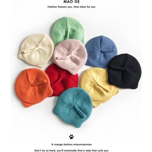 Children Baby Beret Hat Cap for Boys Girls New Arrivals 2020 Fashion Cat Ears Winter Warm Toddler Kids Hat Woolen Knitted Cap