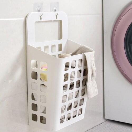 Household Wall-mounted Dirty Clothes Basket Foldable Bathroom Debris Storage Container Living Room Clothes Storage Basket 2020