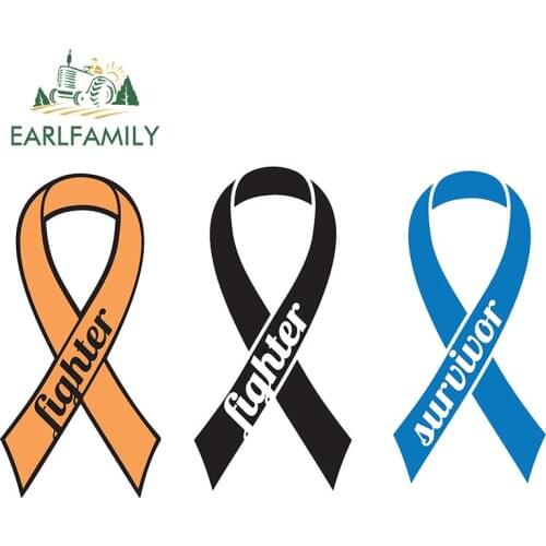 EARLFAMILY 13cm for Custom Cancer Survivor Ribbon Fighter Car Stickers and Decals Camper Waterproof Sunscreen Vinyl Car Wrap