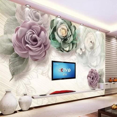 European stereo flower sofa TV background wall professional production mural factory wholesale wallpaper mural poster photo wall