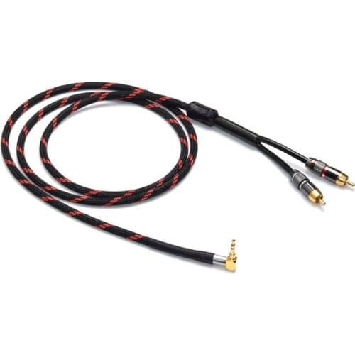 Hifi rca cable Audio signal wire JACK plug 3.5mm one to two RCA Interface hifi amp audio