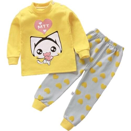 Girls Clothing Set Autumn New Infant Newborn Baby Girl Cotton Cartoons Printed Long Sleeve Top + Pants 2-Pce Suit Child Clothes